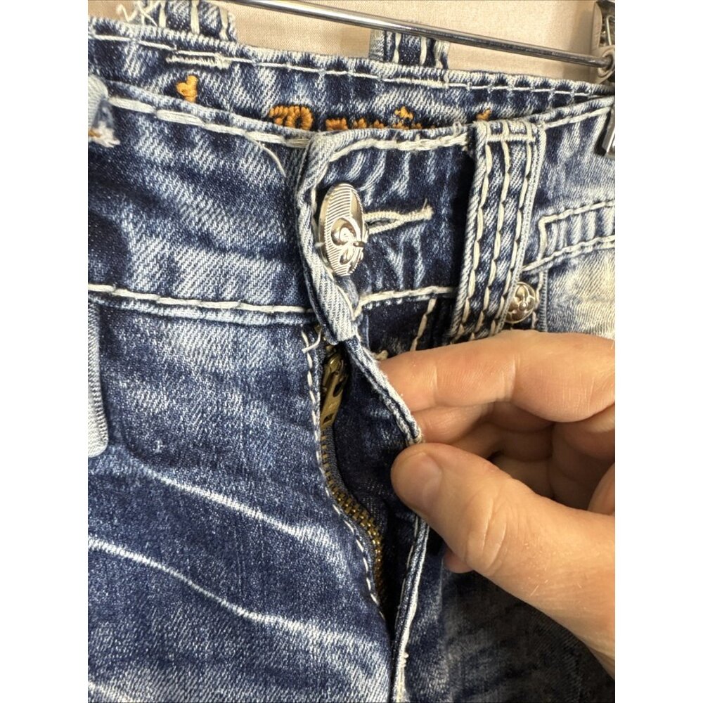 Rock Revival Men's Blue Distressed Denim Jeans - Picture 3 of 10